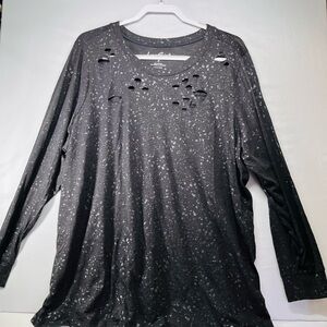 Lovesick Black Distressed‎ Long Sleeve Tee